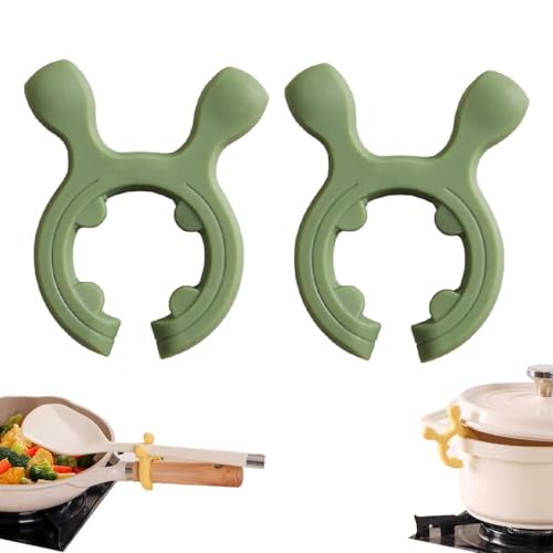 Multifunction Silicone Pot Handle Spatula Rack,Non-Slip Spoon Holder Stove Organizer,Steam Releaser,Drip-Free Design,Fun Kitchen