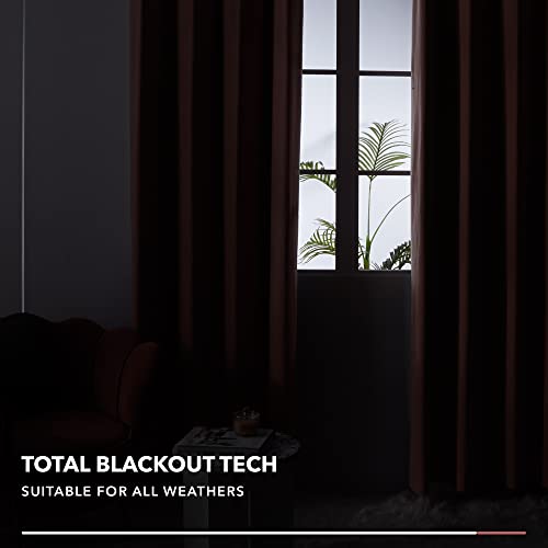 Deconovo Energy Saving 100% Blackout Curtains Eyelet Thermal Insulated Bedroom Pair Curtains Window Treatments for Kids with Coating Back Layer 52 x 72 Inch Pink 1 Pair - Image 5