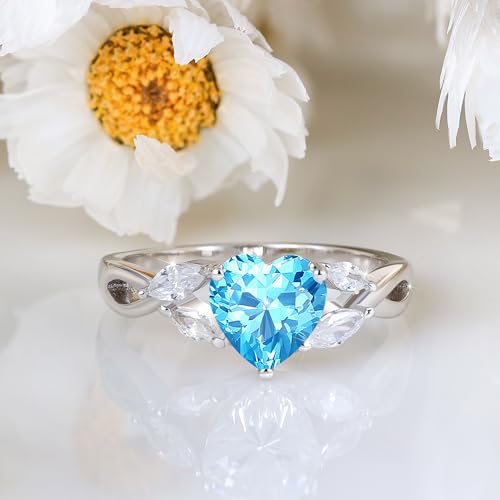 S925 Sterling Silver Promise Rings For Her Heart Birthstone Ring Wedding Engagement Valentine's Day Jewelry For Women2