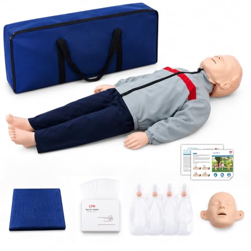 Image of JNMFTD Children CPR Manikins Dummy Training Kit，Full Body CPR First Aid Training Simulator Mannequin Professional Medical Accessories for Classroom or Research Centers Nursing Practice Patient Care