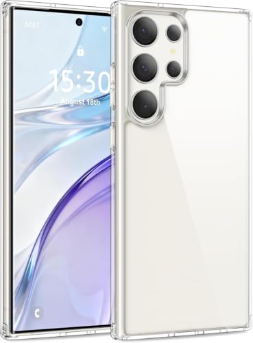 Image of ClearPC Clear Hard PC Case for Samsung Galaxy S23 Ultra, Anti-Yellow Transparent Back Cover, Anti-Scratch, Raised Camera Protection Shockproof Wireless Charging Compatible NonYellowing (Clear)