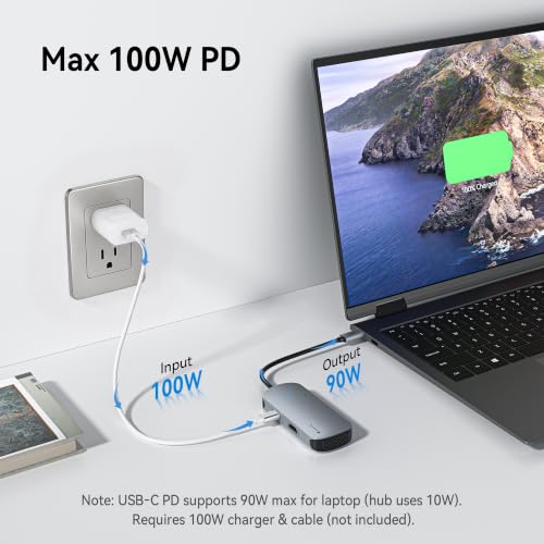 Yottamaster 5-in-1 USB C to HDMI Adapter with 4K@60Hz HDMI,100W PD,3 USB A - image 3
