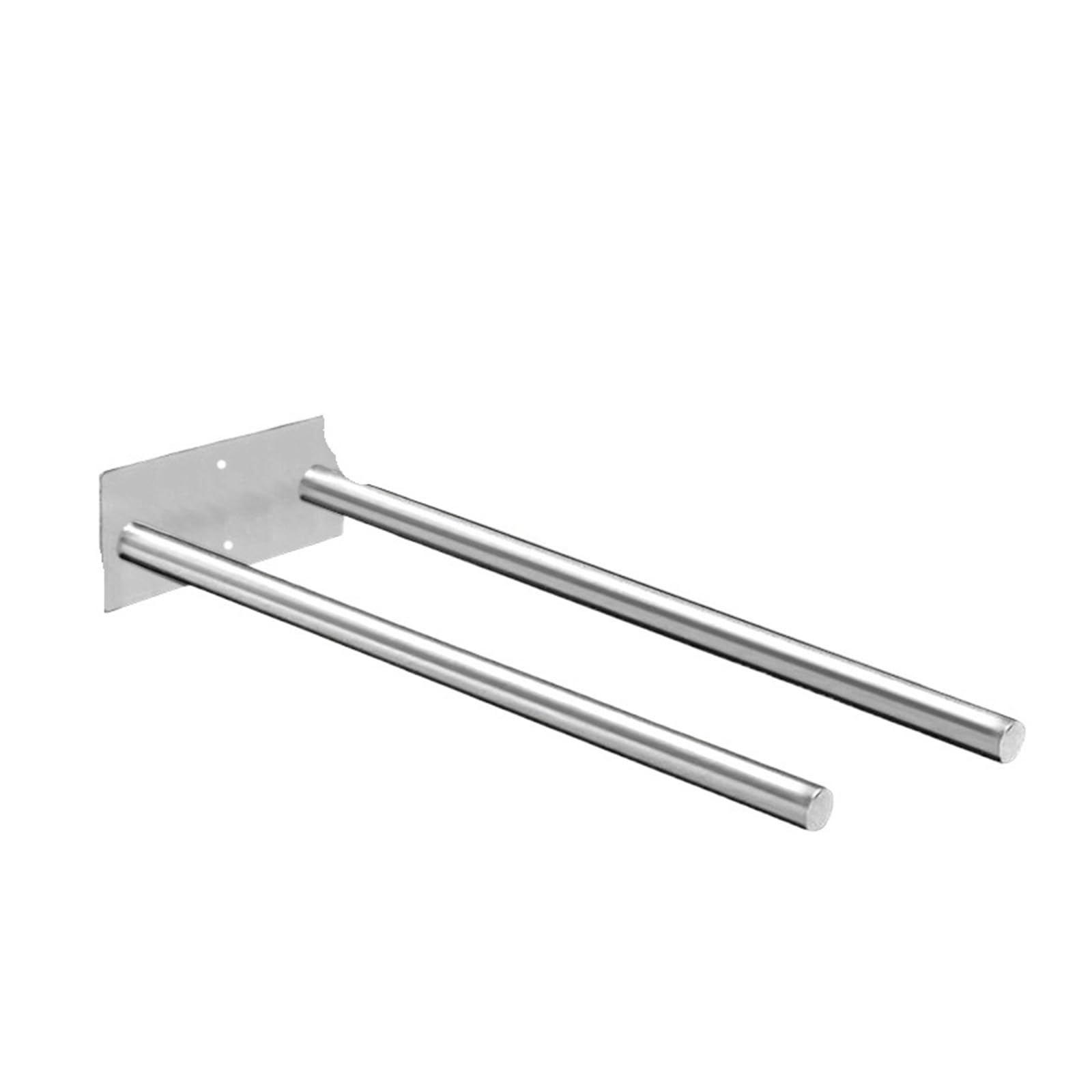 1pc Stainless Steel Towel Holder No Drill Wall Shower Shelf Kitchen Hanger Self Adhesive Double Bar Bathroom Rack(Silver)