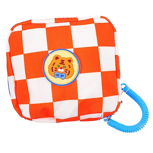 PEPLAYTAL Bolsa de almacenamiento de toallas de la tía compresas reutilizables para mujer soporte sanitario de dibujos animados bolsa de periodo de uso diario pequeño bolso de época PU rojo