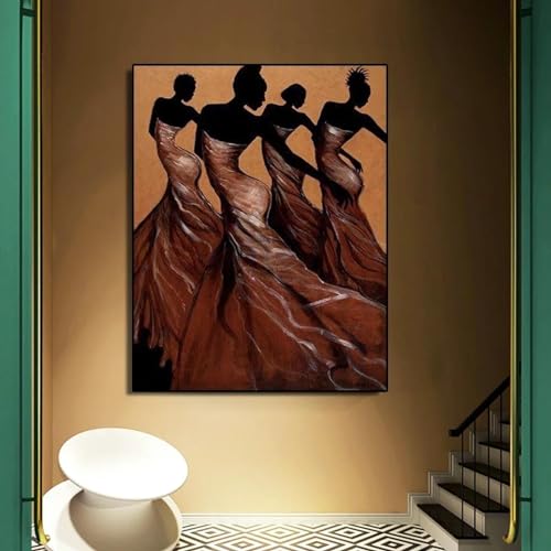 Affiche africaine femme dansante 40x60 cm tableau moderne sur toile de décoration sans cadre KEBIA
