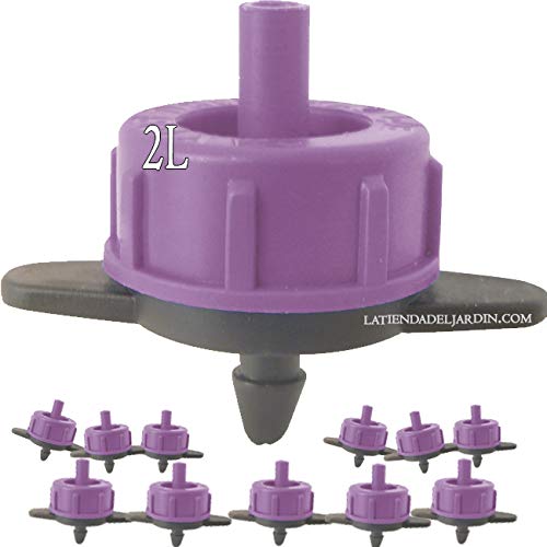 Suinga - TUBAZIONE A GOCCE, 16 mm x 100 m, colore nero + 100 Gocciolatori auto-compensanti 2 l/h smontabili.