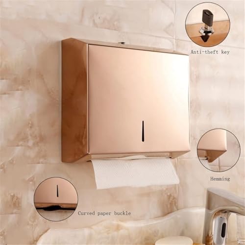 Dispenser per asciugamani di carta, grande capacità, in acciaio inox, per bagno, hotel, casa