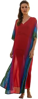 SUN-ROSE FASHIONS Color Block Kaftan Beach Cover Up Free Size upto 4XL/48 Price In India