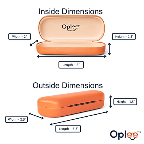 Oplee™ Hard Shell Eyeglass Case With Grey Microfiber Cloth (Orange) #TOP3
