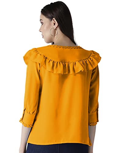 Image of Girls /Women Cuffed Sleeves Solid Shirt Style top-102