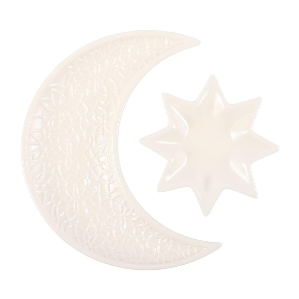 Something Different Wholesale Crescent Moon and Star Trinket Dishes | Decorative Ceramic Ring Holders