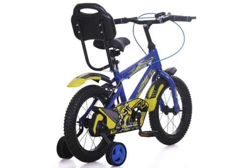 Image of JUNIOR KID 14T Kids Cycle with Sides Balance Wheel and Back Rest Seat | 9 Inch Frame | Steel Rim | Ideal for 3 to 6 Years Boy & Girl