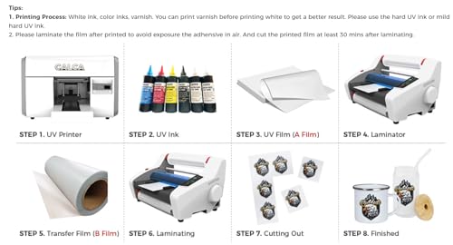 US Stock, CALCA UV DTF Printing Transfer Film A 30.0 cm x 100.0 m UV DTF AB Film Sticker Films Roll