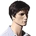 Produktbild Songmics herren Perücke Kurz männer Glatt Haar Wig hitzefeste für Karneval Fasching Cosplay Party Kostüm Braun WMS123