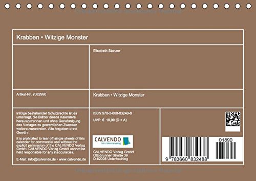 Krabben • Witzige Monster (Tischkalender 2015 DIN A5 quer): Kleine Aliens zum genaueren Betrachten (Tischkalender, 14 Seiten)