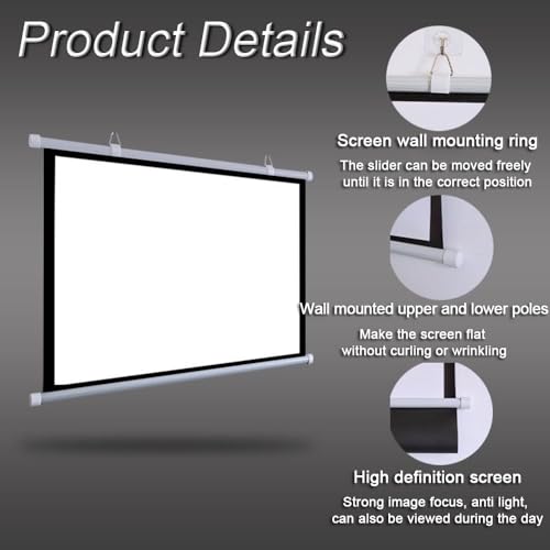 Pantalla manual para proyector 72 pulg. 16:9 miniatura 5