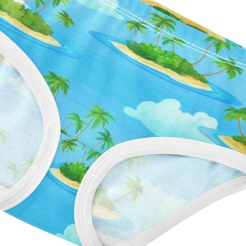 Cotton Toddler Underwear Floral Island Drift Blue Little Girl Panties Bright Briefs Kids Undies 2t4