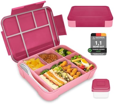 IJIAMY Brotdose Kinder mit Fächern, Bento Box Kinder, Auslaufsicher Lunchbox Kinder, Brotbox für Mädchen & Jungen, Snackbox, Perfekt für Schule, Kindergarten & Ausflüge