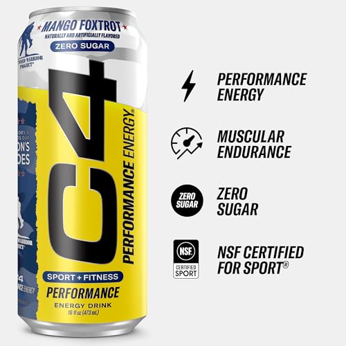 C4 Energy Drink 12oz (Pack of 24) - Strawberry Watermelon Ice - Sugar Free Pre Workout Performance Drink with No Artificial Colors or Dyes