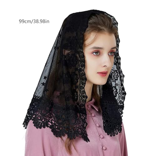 Lace Headscarf for Ladies Floral Pattern Shawl Breathable Sunproof Supplies2