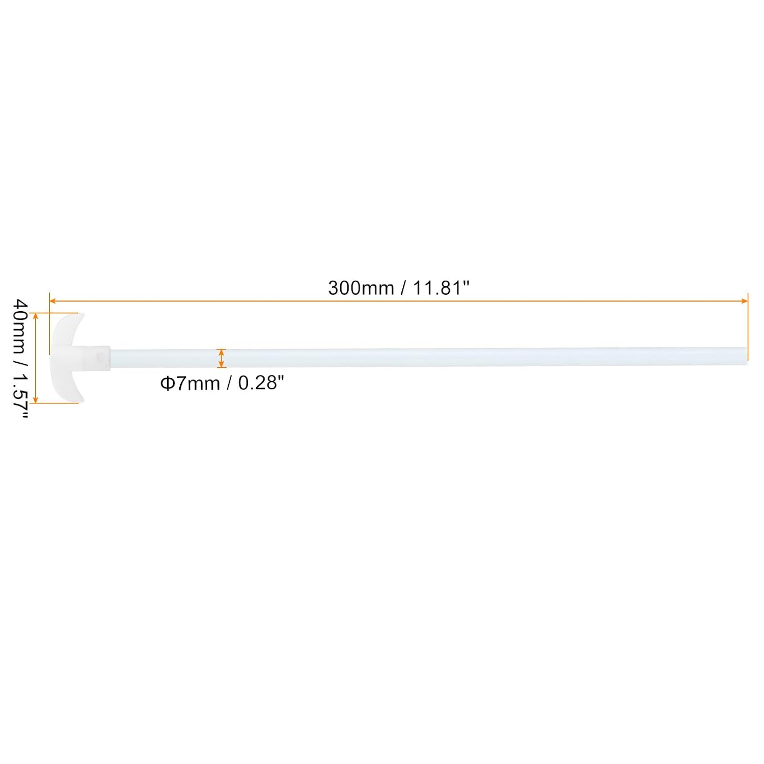 MECCANIXITY PTFE Electric Stirring Rod 300x40mm Length Overhead Stirrer Mixer Shaft with Foldable Paddle for Lab