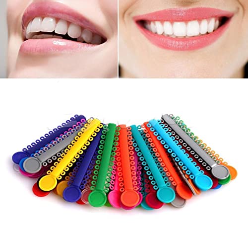 1040Pcs Dental Orthodontic Ligature Ties Multi-Color Dental Orthodontic Ligature Ring Soft Elastic Rubber Band Brace. (4#) #TOP1
