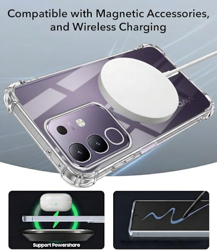 Image of Jkobi Shockproof Crystal-Clear Back Cover for Vivo T4x | Vivo Y31 Pro (Magsafe Wireless Support | Drop & Camera Protection | Hard Polycarbonate)