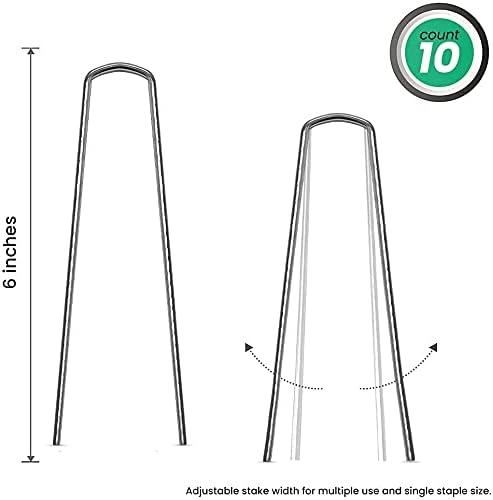 Garden Pegs Steel Galvanised Barb-Free U Shape 15cm Metal Ground Pegs Heavy Duty Artificial Grass Pins Securing Netting Matting Landscape Fabric Weed Membrane Pegs Stakes Staples Nails Hooks Spike