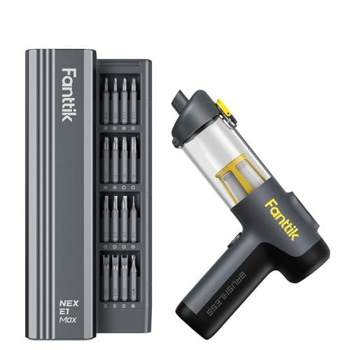 Fanttik E1 Max 3.7V Mini Electric Screwdriver and Fanttik Slim V9 Mix Car Vacuum, 4 in 1 Handheld Air Duster and Vacuum, 12000PA High Power