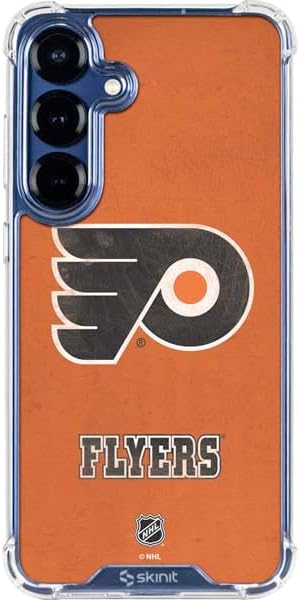 Skinit Clear Phone Case Compatible with Galaxy S25 - Officially Licensed NHL Philadelphia Flyers Black Text Design