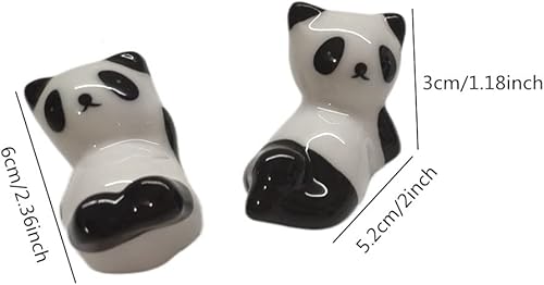 Miniatura 2 de Paquete de 6 bonitos estantes de cerámica con forma de panda para tenedores cucharas cuchillo vajilla pinceles de pintura para decoración del hogar