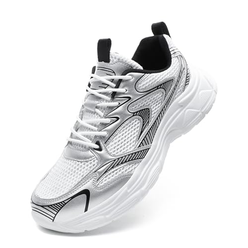 Men's Fashion Chunky Platform Lace Up Sneakers Casual Non Slip Tennis Walking Shoes Athletic Gym Running Shoes - Main Image