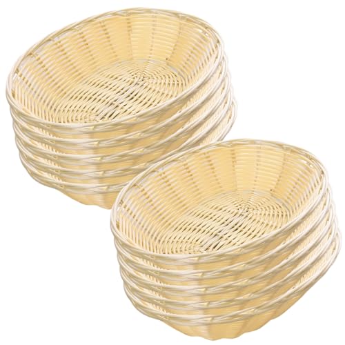 Cestas de pan ovaladas de plástico resistente y lavable para centros de mesa 2