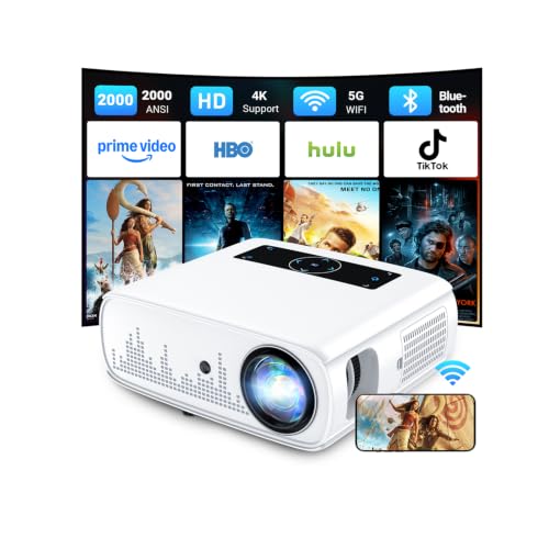 Image of NICPOW 2000 ANSI Lumens Projector with Wifi and Bluetooth
