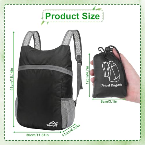 Mochila Plegable Ultraligera Negra para Senderismo miniatura 2