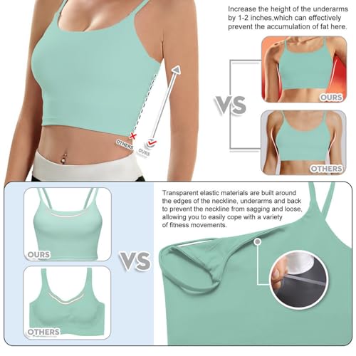 Image of ECOPARTY Wirefree Padded Yoga Sports Bra for Women - Moisture Wicking Quick Dry Workout Crop Tank Camisole