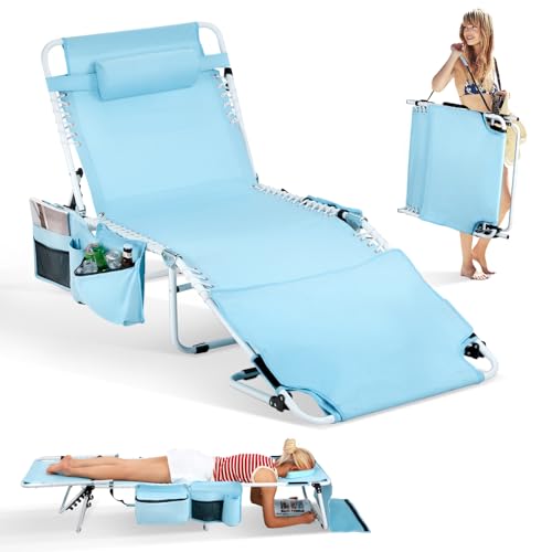 Bonnlo Oversized Folding Tanning Chair with Face Hole & Bag