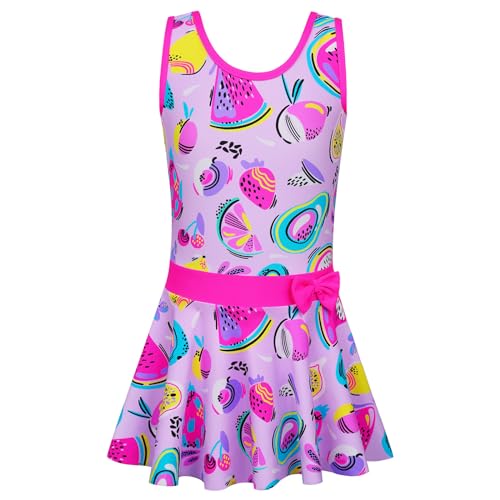 ZNYUNE Niña Traje de Baño 1 Pieza Impreso Clásico S430 PinkFruits 164/170