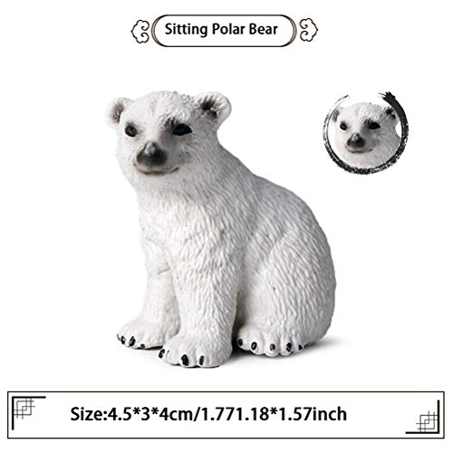 FLORMON Figuras de Animales 3 Piezas Realista Oso Polar Modelo de acción El plastico Animal Salvaje Juguetes de Fiesta favores Juguetes educativos de la Granja Forestal Regalo para niños