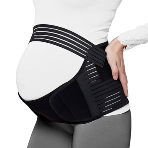 ENEN Faja de Embarazo con Tirantes Ajustables, Cinturón de Maternidad para Sujeción del Vientre y Corrección de Postura, Banda Abdominal Lavable a Máquina (Negro,M)