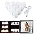 SZXJY LED Vanity Lights for Mirror, Hollywood Style Vanity Lights with 10 Dimmable Bulbs, Adjustable Color & Brightness, USB Cable, Mirror Lights Stick on for Makeup Table Dressing Room