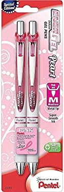 Pentel Pink BCA EnerGel Pearl RTX Retractable Gel Pen, 0.7mm (BL77WBP2PP) image 5