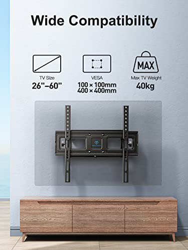 PERLESMITH TV Wandhalterung, Schwenkbare Neigbare TV Halterung für 26-60 Zoll Flach & Curved Fernseher oder Monitor bis… – Bild 6