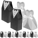 jojofuny 100 Unidades Cajas para Guardar Dulces de Boda en Papel Cinta de Seda, Embalaje Práctico y Elegante para Regalos y Decoración de Fiesta Nupcial