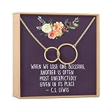 Dear Ava Infinity Necklace for Women - Modern Jewelry Pendant with Heartfelt Card - Sympathy Motivat