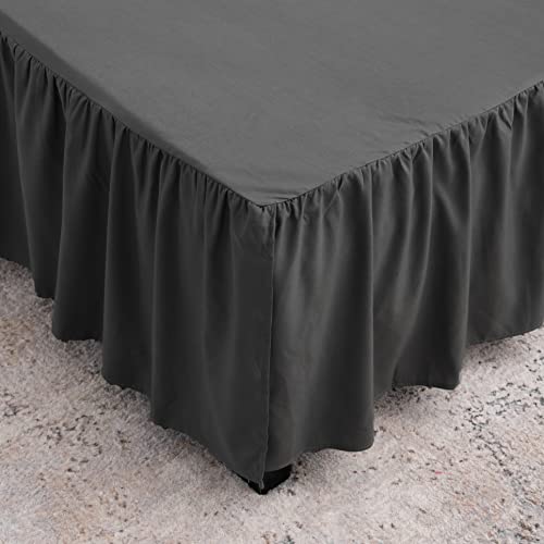Image of Bed Skirt Twin Size 14 Inch Drop Ruffled Bed Skirt with Split Corners