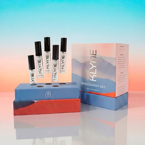 Image of KLYNE Discovery Set Eau De Parfum for Men & Women 15ML (5 x 3ML) | Long Lasting Unisex Perfume Gift Set | Mini Travel Size Fragrance Sampler | Luxury EDP Tester Collection with Fresh, Woody, Musky, Vanilla, Amber, Oud & Citrus Notes | Pocket Perfume Set for Regular Use