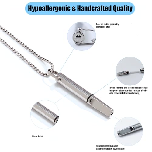 Quit Smoking Necklace with Filter Cotton, Breathing Necklace for Anxiety & Stress Relief, Portable Anti-Smoking Tool with Stainless Steel, Comfortable for Men & Women2