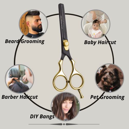 Wishbeauty 5.5" Professional Scissor for Hair Cutting Thinning Hair Dressing Thinning Shear Scissors UK Shears for Hair Cutting Salon Barber Scissor - Image 3
