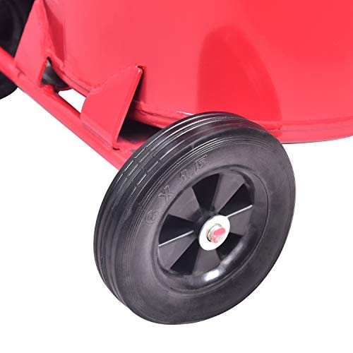 Aain 18 Gallon Portable Waste Oil Drain, Air Operated Industrial Fluid Drain Tank With Wheel, Adjustable Funnel Height, Red #TOP6